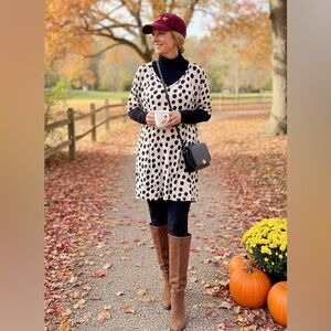 Agnes & Dora Polka Dot V-Neck Dress